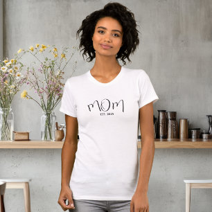 Svart skript Etablerad Mamma T Shirt