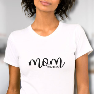 Svart skript Etablerad Mamma T Shirt
