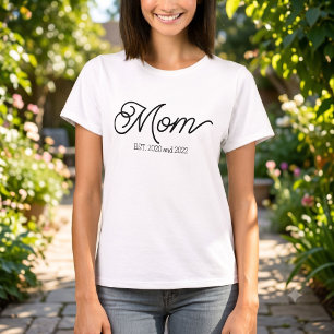 Svart Skript Etablerad Mamma T Shirt