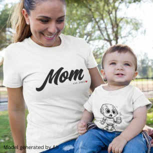 Svart Skript Etablerad Mamma T Shirt