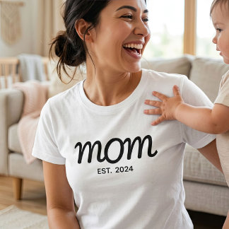Svart Skript Etablerad Mamma T Shirt