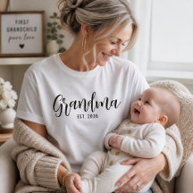 Svart Skript Etablerad Mamma T-Shirt