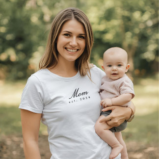 Svart skript Etablerad Mamma T-Shirt