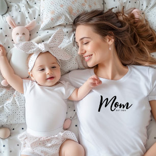 Svart skript Etablerad Mamma T-Shirt