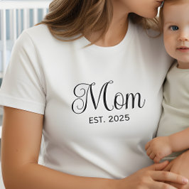 Svart skript Etablerad Mamma T Shirt