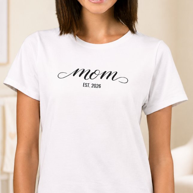 Svart Skript Etablerad Mamma T-Shirt (Skapare uppladdad)