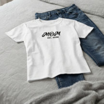 Svart Skript Etablerad Mamma T-Shirt