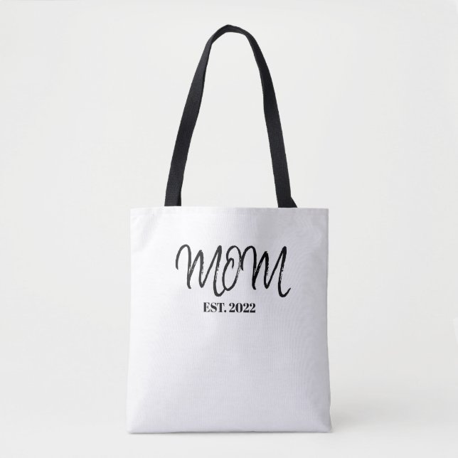 Svart Skript Etablerad Mamma Totebag Tygkasse (Framsida)