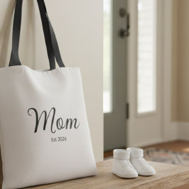 Svart Skript Etablerad Mamma Tygkasse