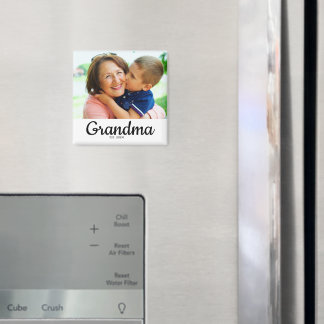Svart Skript Etablerad Mormor Magnet