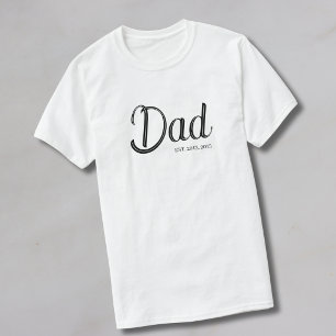 Svart Skript Etablerad Pappa T-Shirt