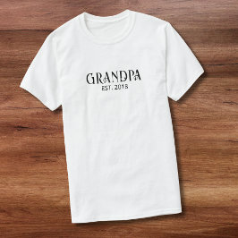 Svart Skript Farfar Grundad T Shirt