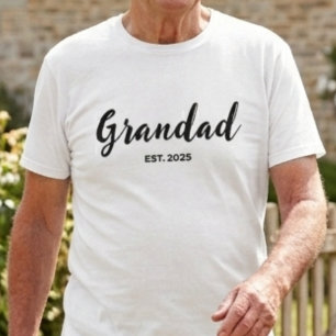 Svart Skript Farfar Grundad  T Shirt