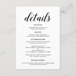 Svart skript för Elegant, Bröllop Information om Tilläggskort