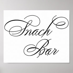 Svart skript för elegant Snack Pub VÅGRÄT BORD Poster