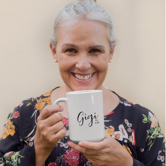 Svart Skript Gigi Etablerad  Kaffemugg (Skapare uppladdad)