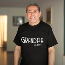 Svart Skript Grunge Etablerad Farfar T-Shirt
