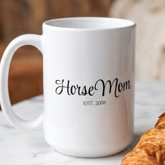 Svart Skript Häst Mamma Etablerad Kaffemugg