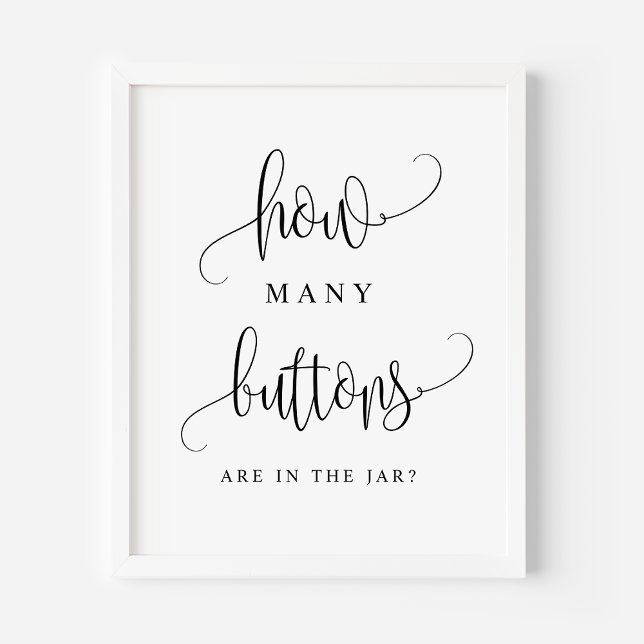 Svart Skript Hur Många Knappar Finns I Burken Poster (Skapare uppladdad)