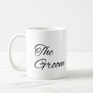 Svart skript i Groom Elegant Writing Bröllop Cof Kaffemugg