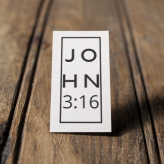 Svart skript John 3:16 Gospel Tract Visitkort