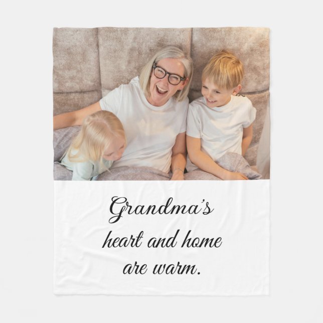 Svart skript med minimal Elegant för enkelfoto Fleecefilt (Framsidan)