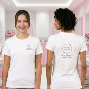 Svart Skript Nagelteknik Anställd Namn Logo Citat T Shirt