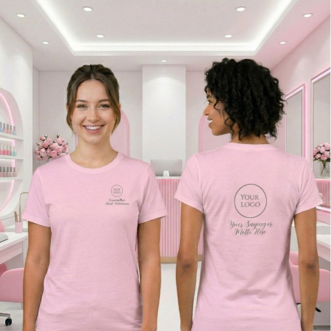 Svart Skript Nagelteknik Anställd Namn Logo Citat  T Shirt (Skapare uppladdad)