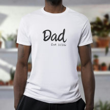 Svart Skript Pappa Grundad T-Shirt
