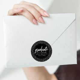 Svart | Skript Studenten Runt Klistermärke