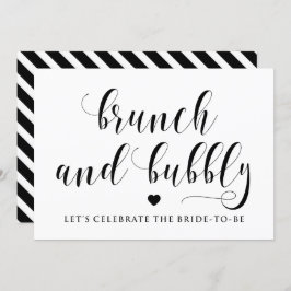 Svart skriptBrunch och Bubly Möhippa-tecken Inbjudningar