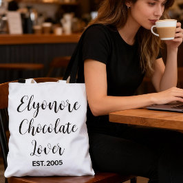 Svart Skriptnamn Etablerad Chokladälskare Tygkasse