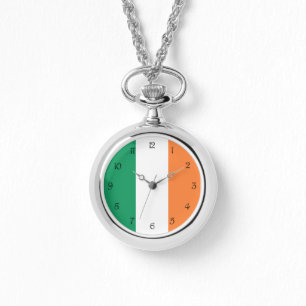 Svart skriptnummer på Irish Flagga Womens Watch c Armbandsur