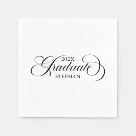 Svart skripttypografi för Student Elegant Pappersservett