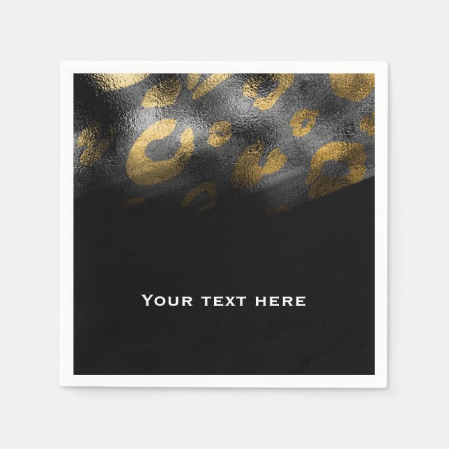 Svart skuggor och leopard Skriv ut Exotic Party Pappersservett (Framsidan)