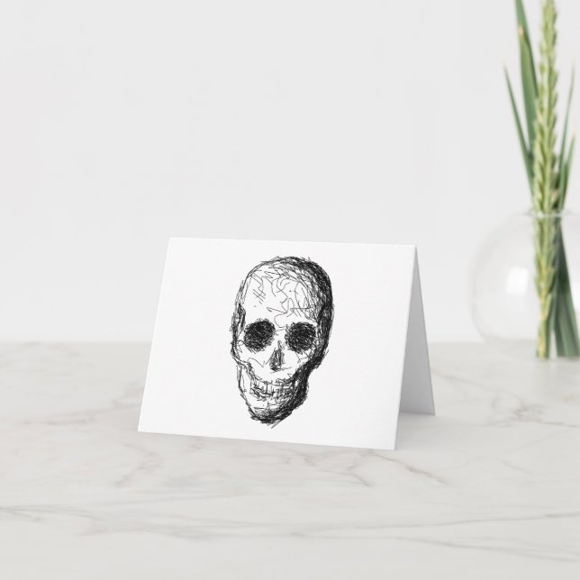 Svart skull. kort (Framsida)