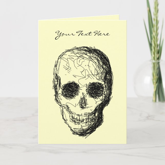 Svart skull. kort (Framsida)