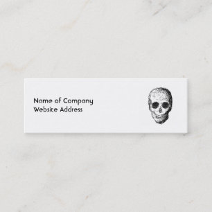 Svart Skull. Mini Visitkort