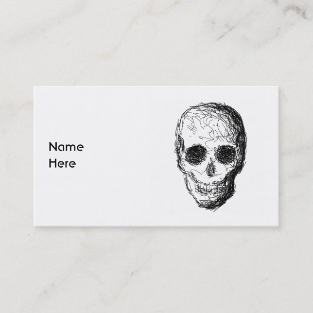 Svart Skull. Visitkort (Framsida)