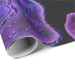 Svart slående in papper AgateGeode för kosmiska Presentpapper
