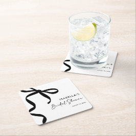 Svart släta Hon knyter knuten Bröllopsfest Underlägg Papper Kvadrat