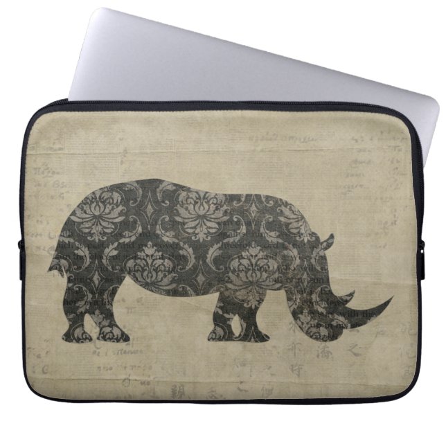 Svart sleeve för noshörningSilhouettedator (Framsidan)
