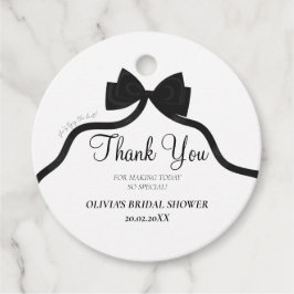 Svart slinga hon knyter knuten bröllopsduschgåva gåvor etiketter