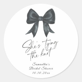 Svart slinga Hon knyter knuten Bröllopsfest Runt Klistermärke