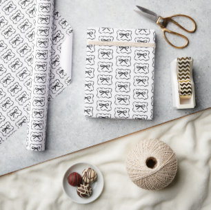 Svart slinga och lockig banderoll ram Chic Whimsic Presentpapper