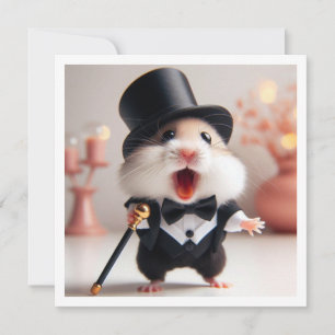Svart slips party, hamsterfödelsedag, hamster inbjudningar
