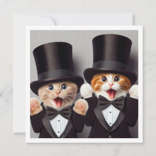 Svart slips party, lustig kattfödelsedag, katt inbjudningar