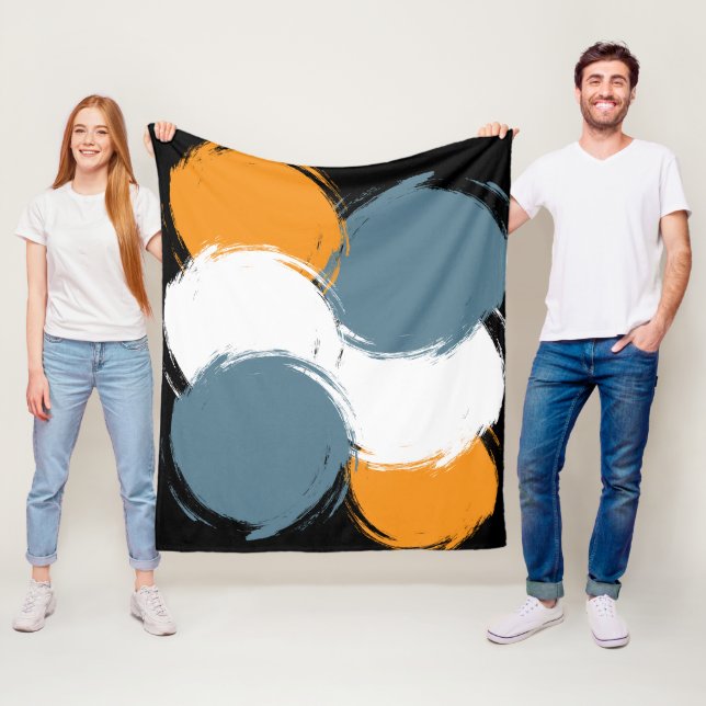 Svart Smaragd Orange Fusion Fleecefilt (På plats)