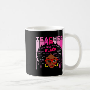 Svart Smart Lärare Afro Kärlek Melanin Svart Histo Kaffemugg