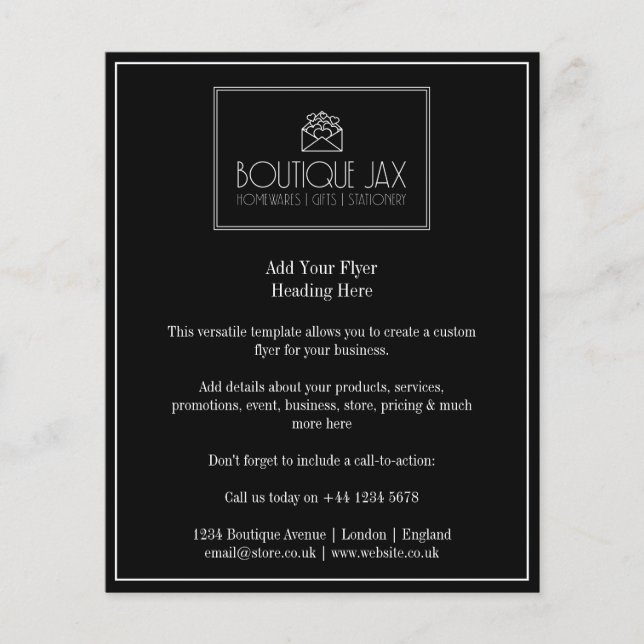 Svart smidig Logotyp och varumärke Flygblad (Framsidan)